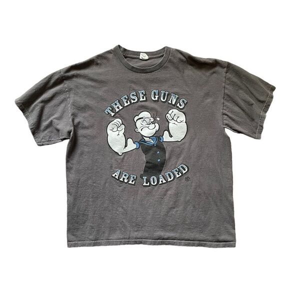 Vintage Popeye T-Shirt Gray Size XL Gray - Picture 1 of 6